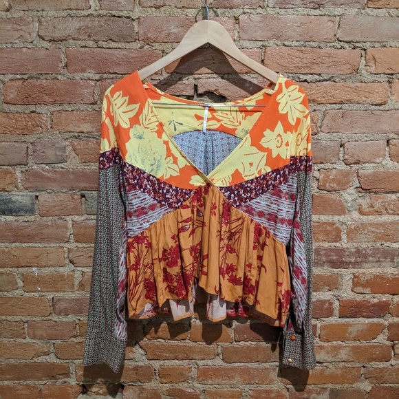 Free People Tops - Free People Patchwork Blouse